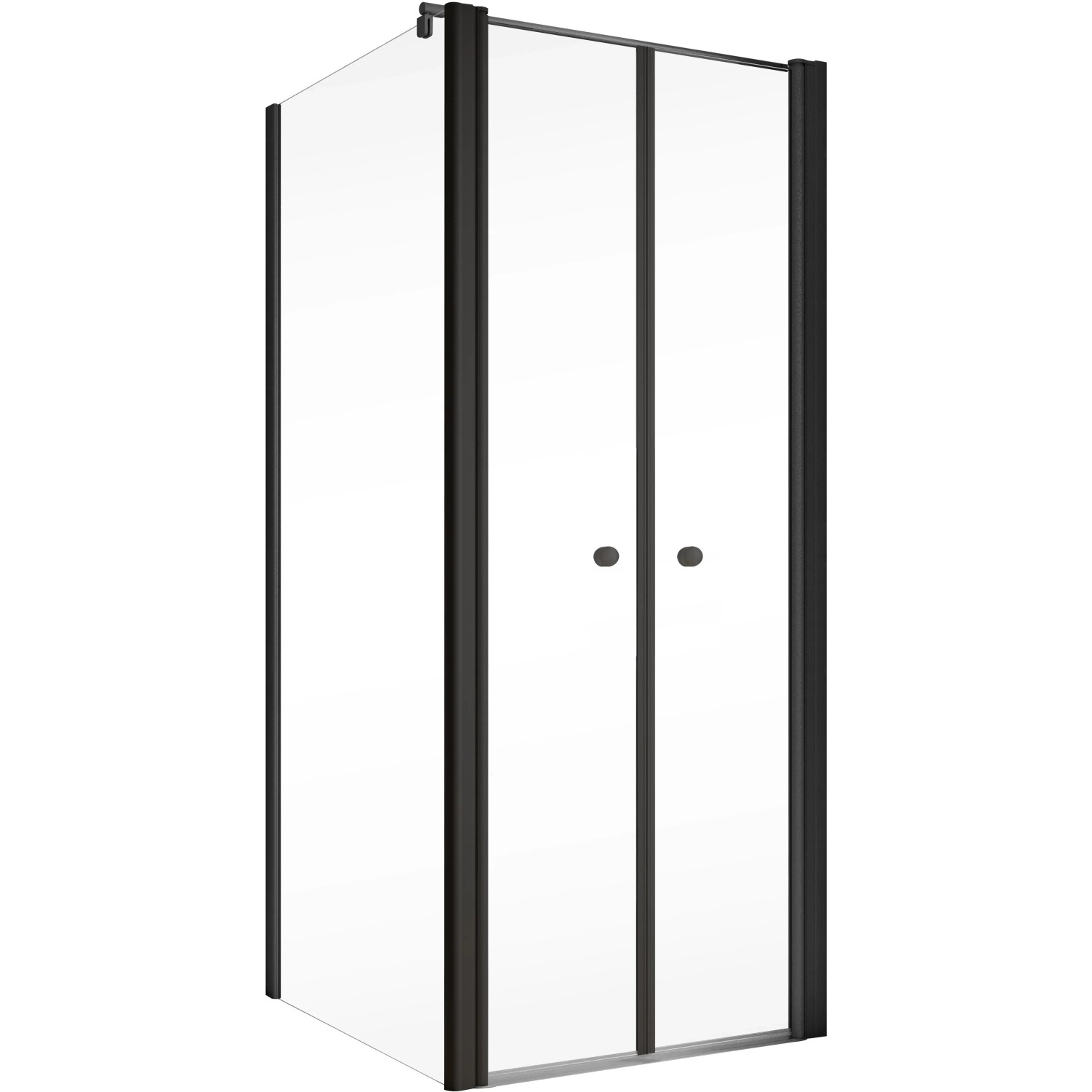 Schulte ExpressPlus Pendeltür mit Seitenwand, 200x80 cm, Mattschwarz. Duschtür für barrierefreies Bad.