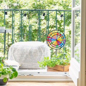Relaxdays Windrad Kunststoff Bunt Zusammensteckbar 73,5 cm x 35,5 cm x 15 cm