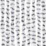 Hell- und dunkelgrauer Insektenschutz-Vorhang aus Chenille, 100x220 cm.