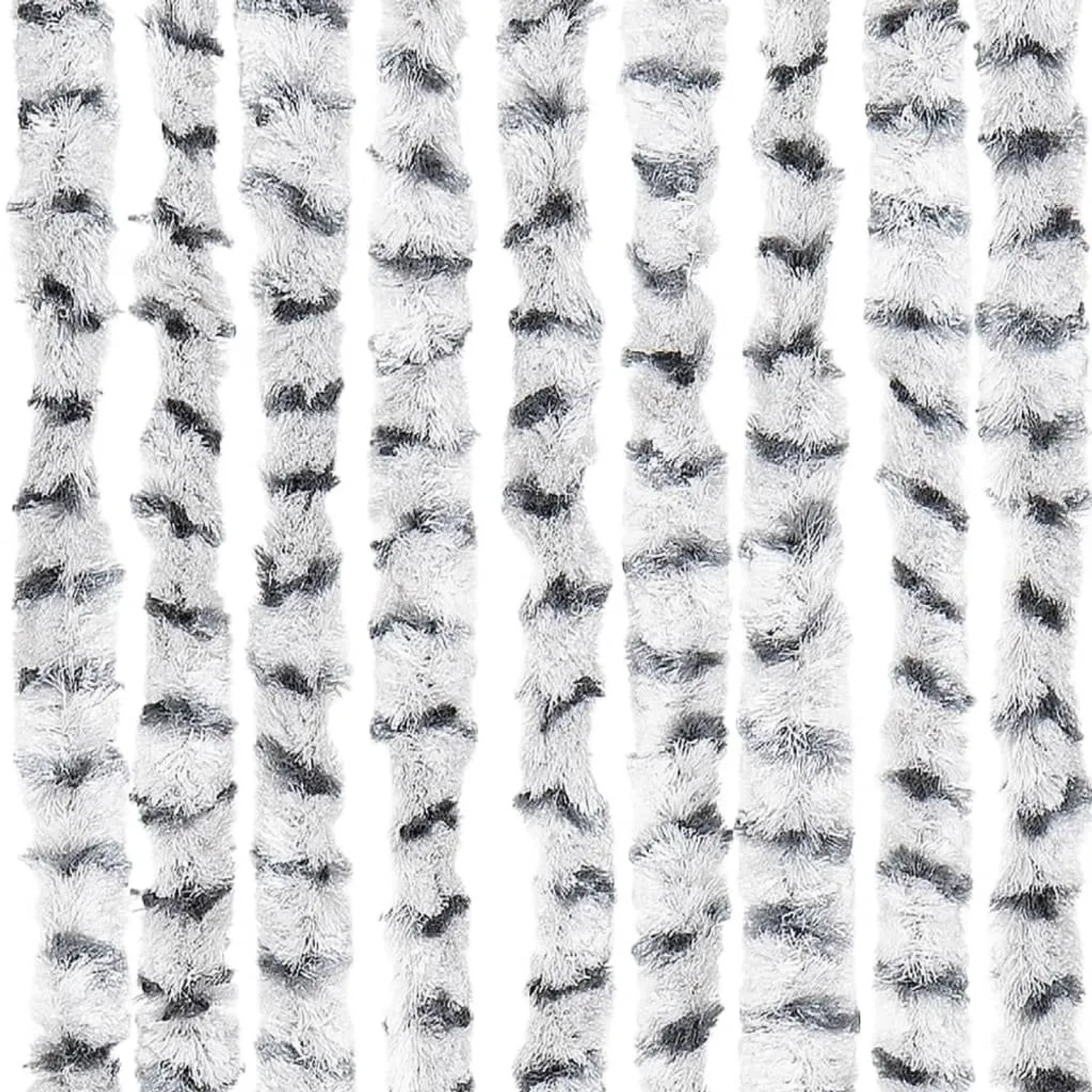 Hell- und dunkelgrauer Insektenschutz-Vorhang aus Chenille, 100x220 cm.