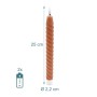 Relaxdays LED Stabkerzen 6er Set Echtwachs Altrosa Flackernd 25 cm x 2,2 cm_4