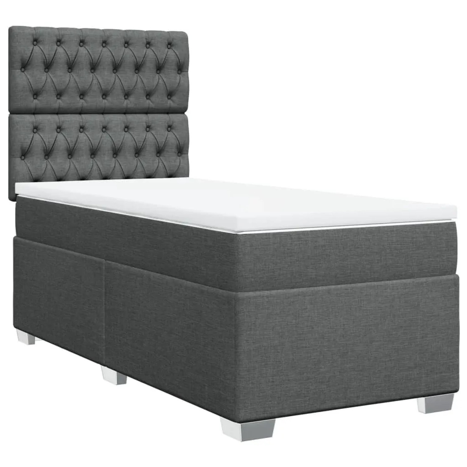 vidaXL Boxspringbett mit Matratze Dunkelgrau 80x200 cm Stoff 3292623 günstig online kaufen