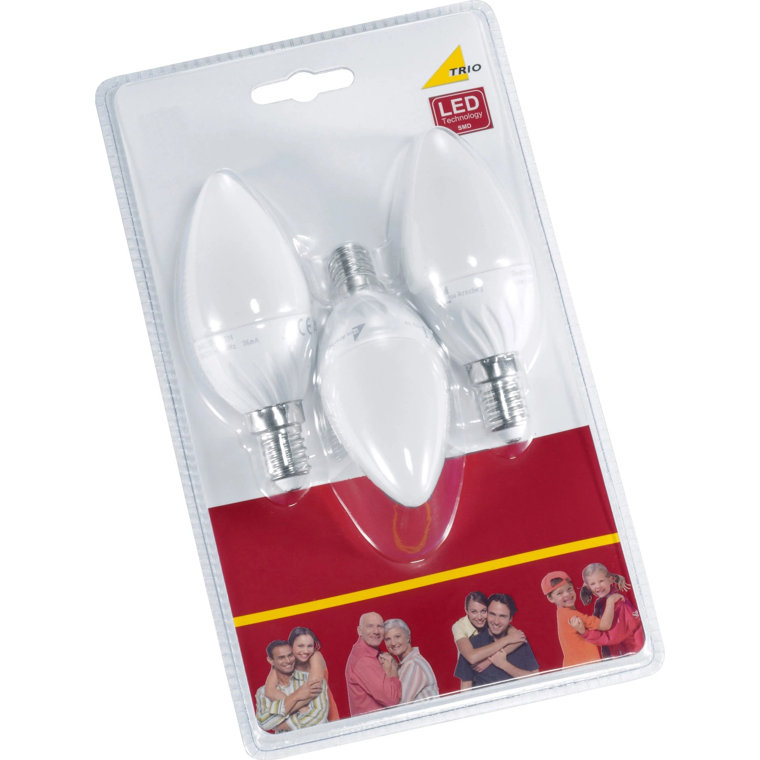 Trio LED-Leuchtmittel Kerzenform E14 / 6 W (470 lm) Warmweiß 3er-Pack EEK: A+