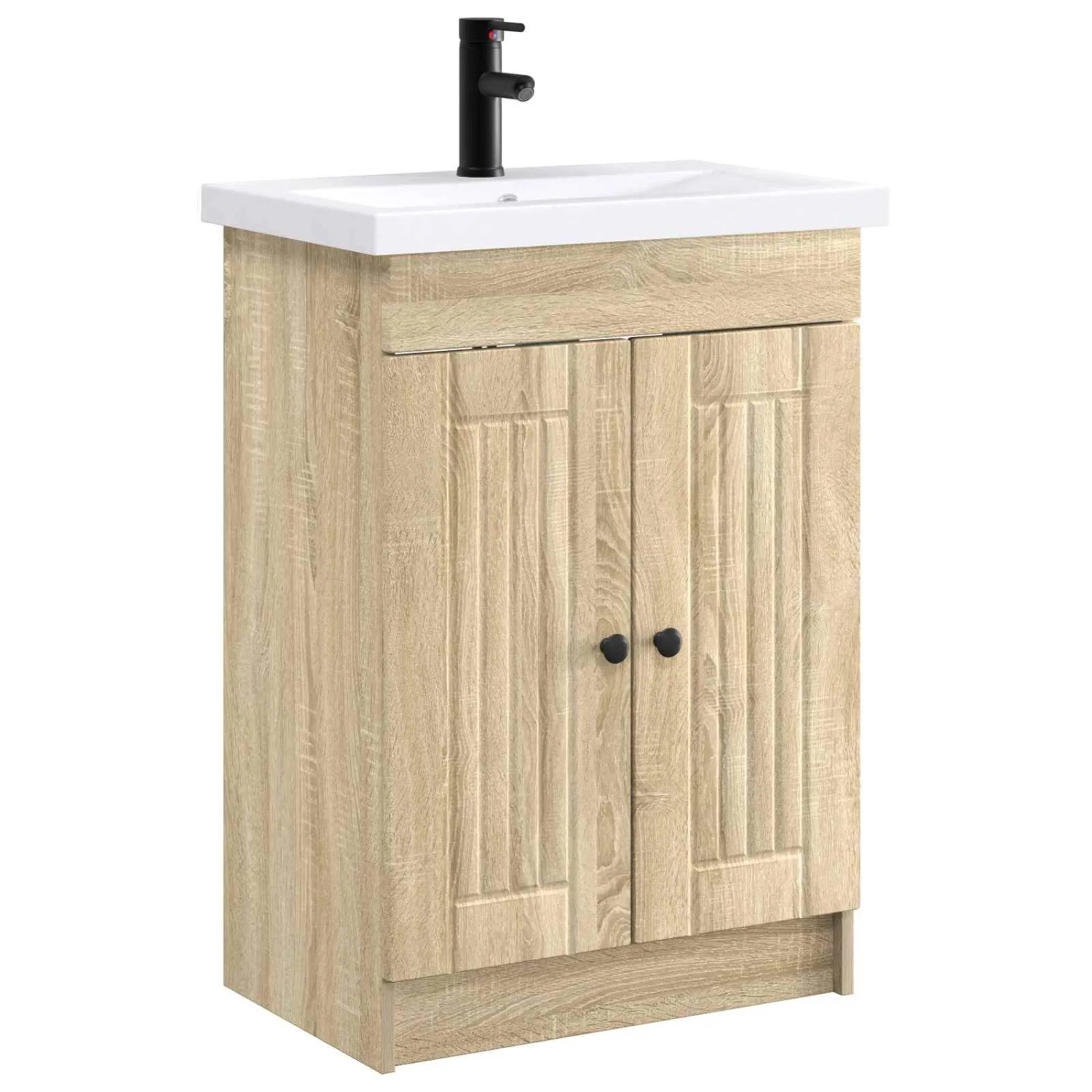 vidaXL Badezimmermöbel-Set Sonoma-Eiche 56 x 37,5 x 81 cm 3404186