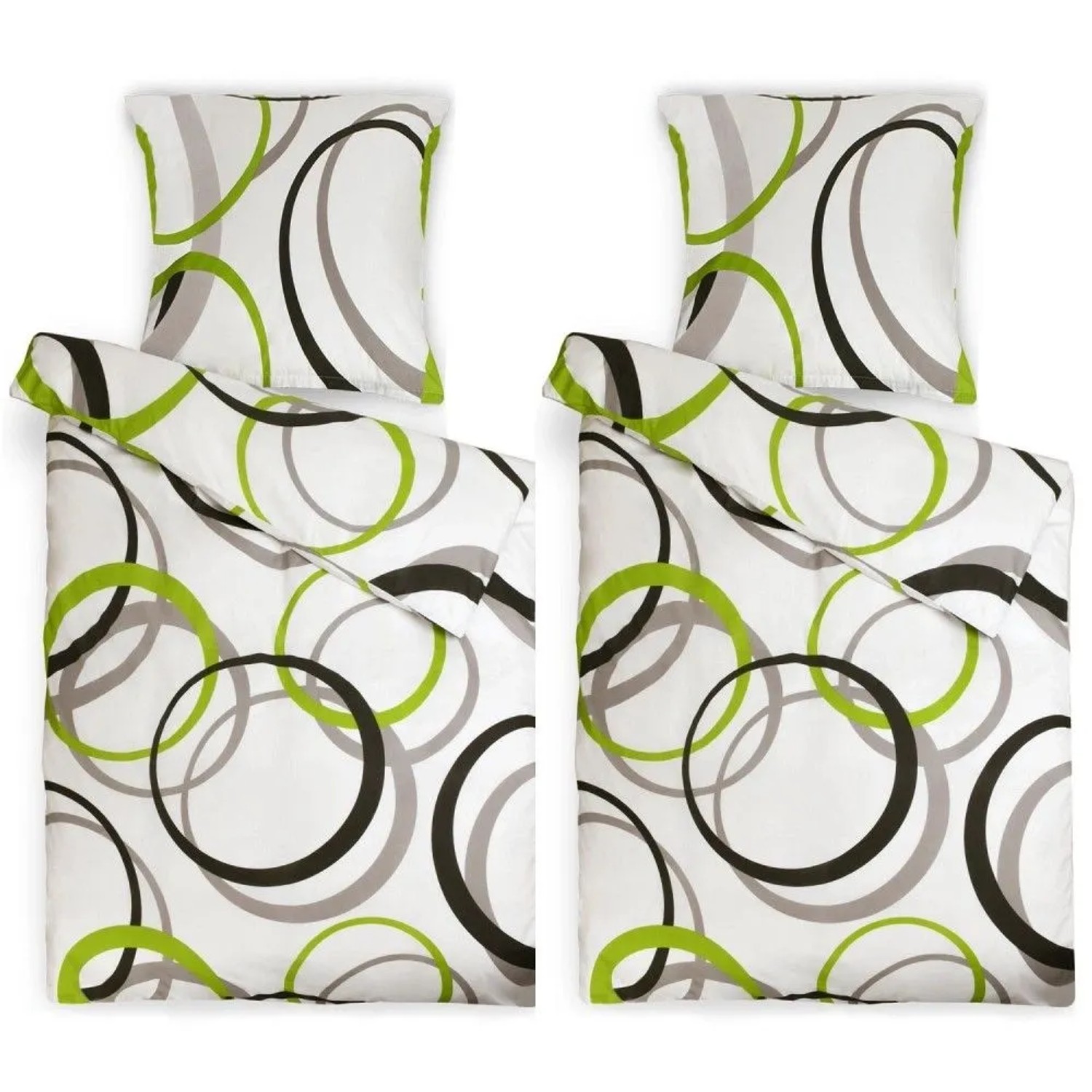Beautissu 4tlg. Bettwäsche Set Nina 2xBezug 135x200cm & 2xKissenbezug 80x80 cm