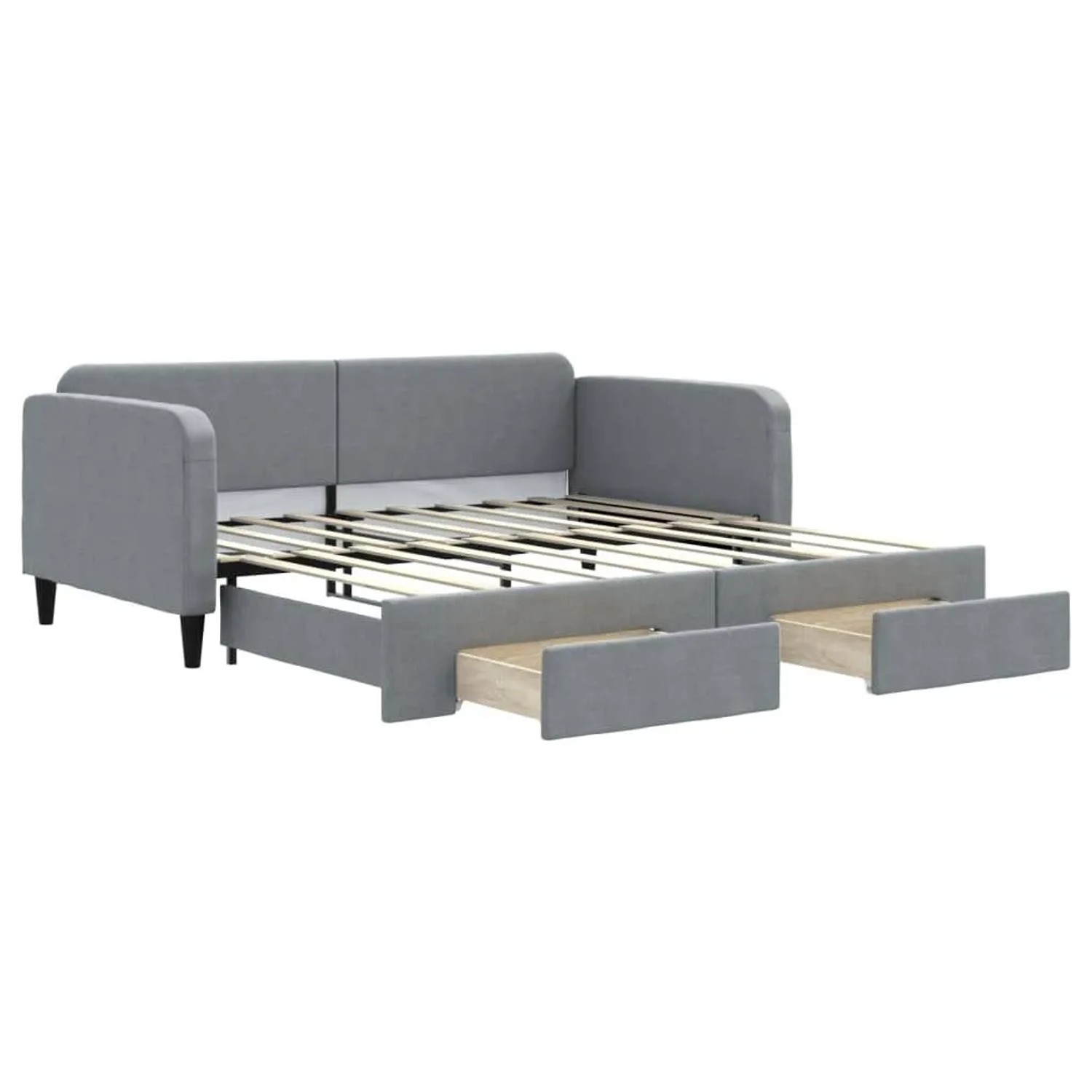 vidaXL Tagesbett Ausziehbar mit Schubladen Hellgrau 90x190 cm Stoff 3196862 günstig online kaufen