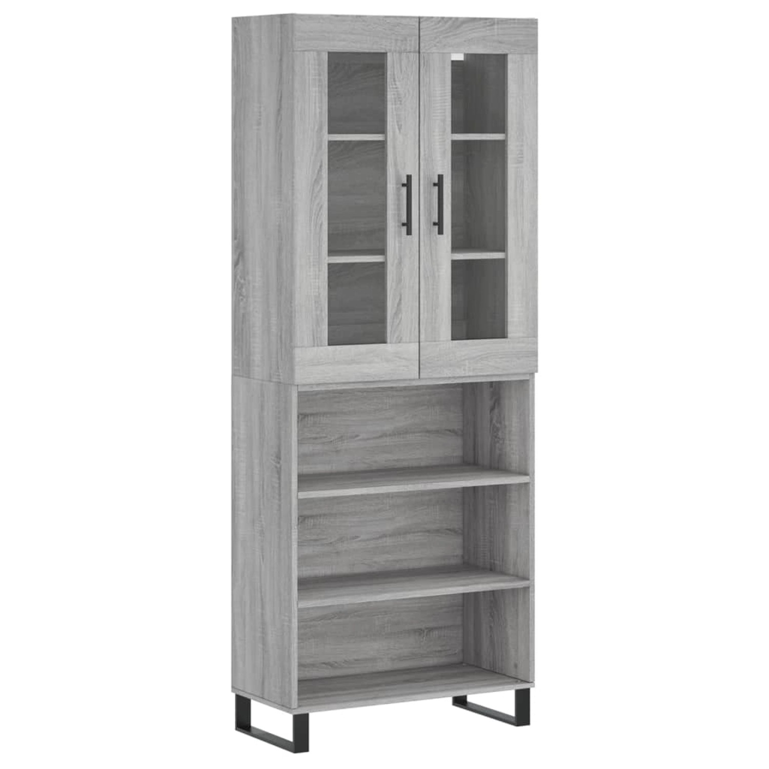 vidaXL Highboard Grau Sonoma 69,5x34x180 cm Holzwerkstoff 3198751 günstig online kaufen