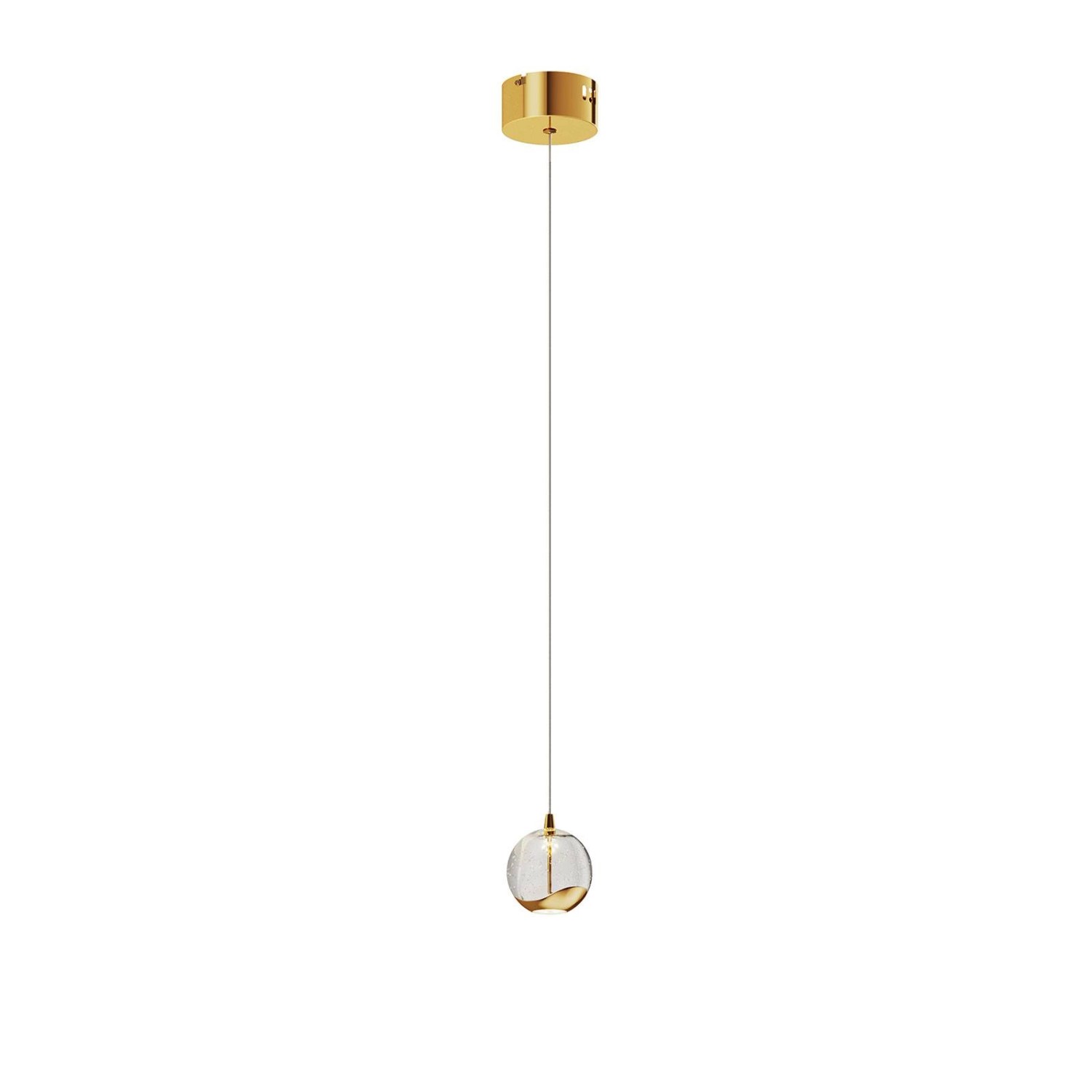 Lucande LED Pendelleuchte Hayley 9624366 Modern in Transparent aus Glas 1-flammig Wohnzimmerleuchte
