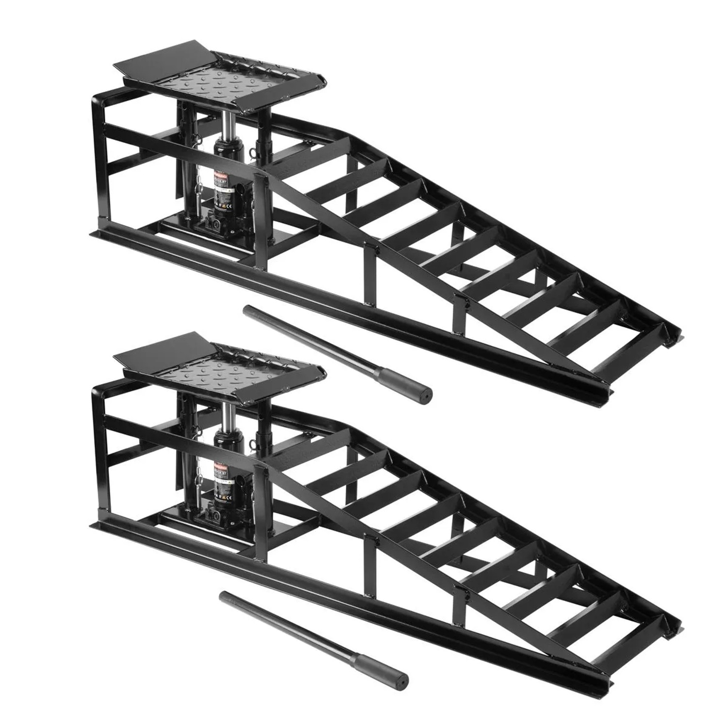 STAHLWERK Auffahrrampe Hydraulische Auffahrrampe GTH-14 ST 2er Set mit 5 (Set, 2-St., Set), Kraftvolle Hochleistungs-Hydraulik