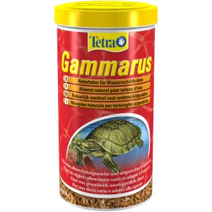 Tetra Gammarus Reptilienfutter, 1 Liter Dose mit Bachflohkrebsen für Wasserschildkröten.