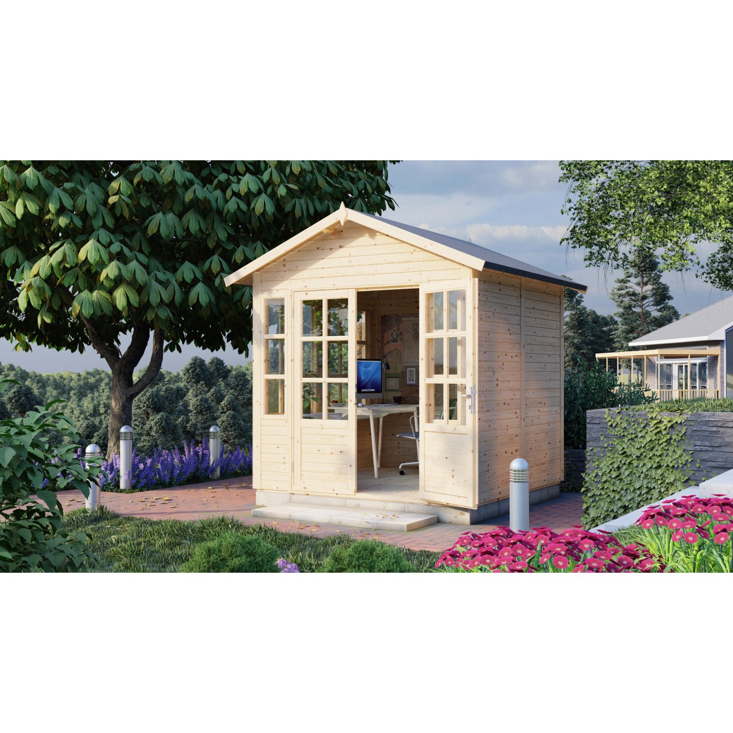 Bertilo Gartenhaus Teahouse Natur 226 cm x 234 cm FSC®