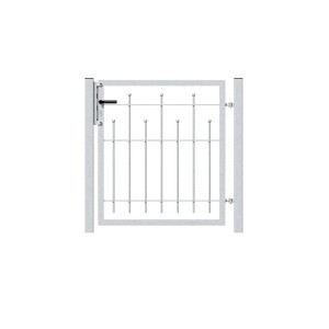 Metallzaun Einzeltor-Set Madrid, verzinkt, 100x100 cm, zum Einbetonieren.