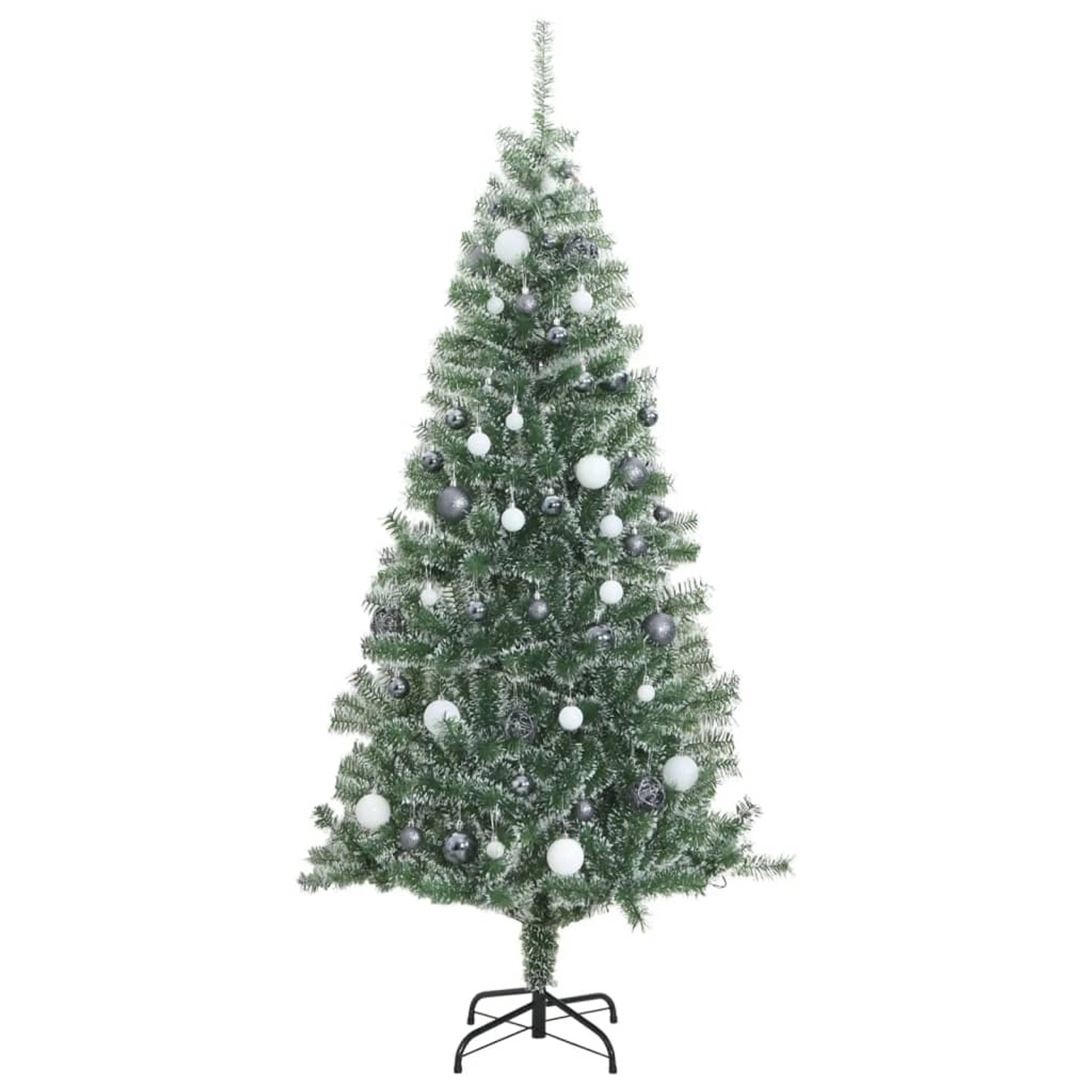 vidaXL Künstlicher Weihnachtsbaum 300 LEDs   Kugeln Beschneit 180 cm