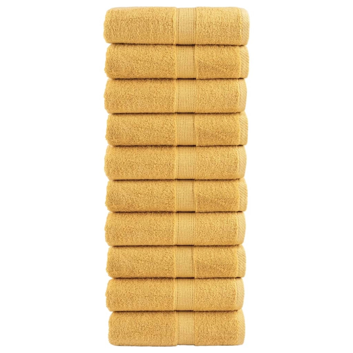 vidaXL Premium-Gästetücher 10 Stk Golden 30x50 cm 600 g/m2 Baumwolle