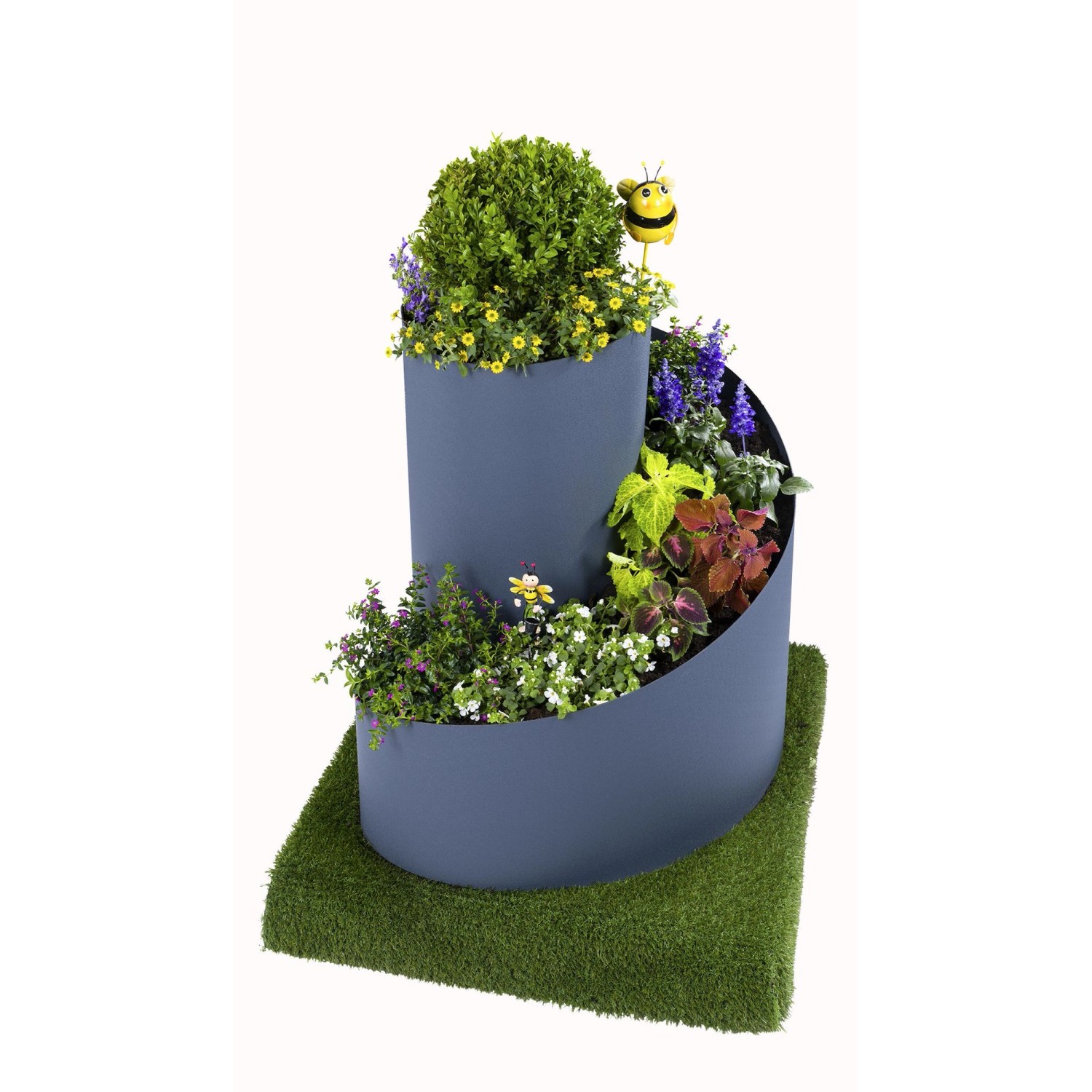 Jardinion Kräuterspirale 80cm x Ø80cm Grau Pflanzenspirale Gewürzspirale