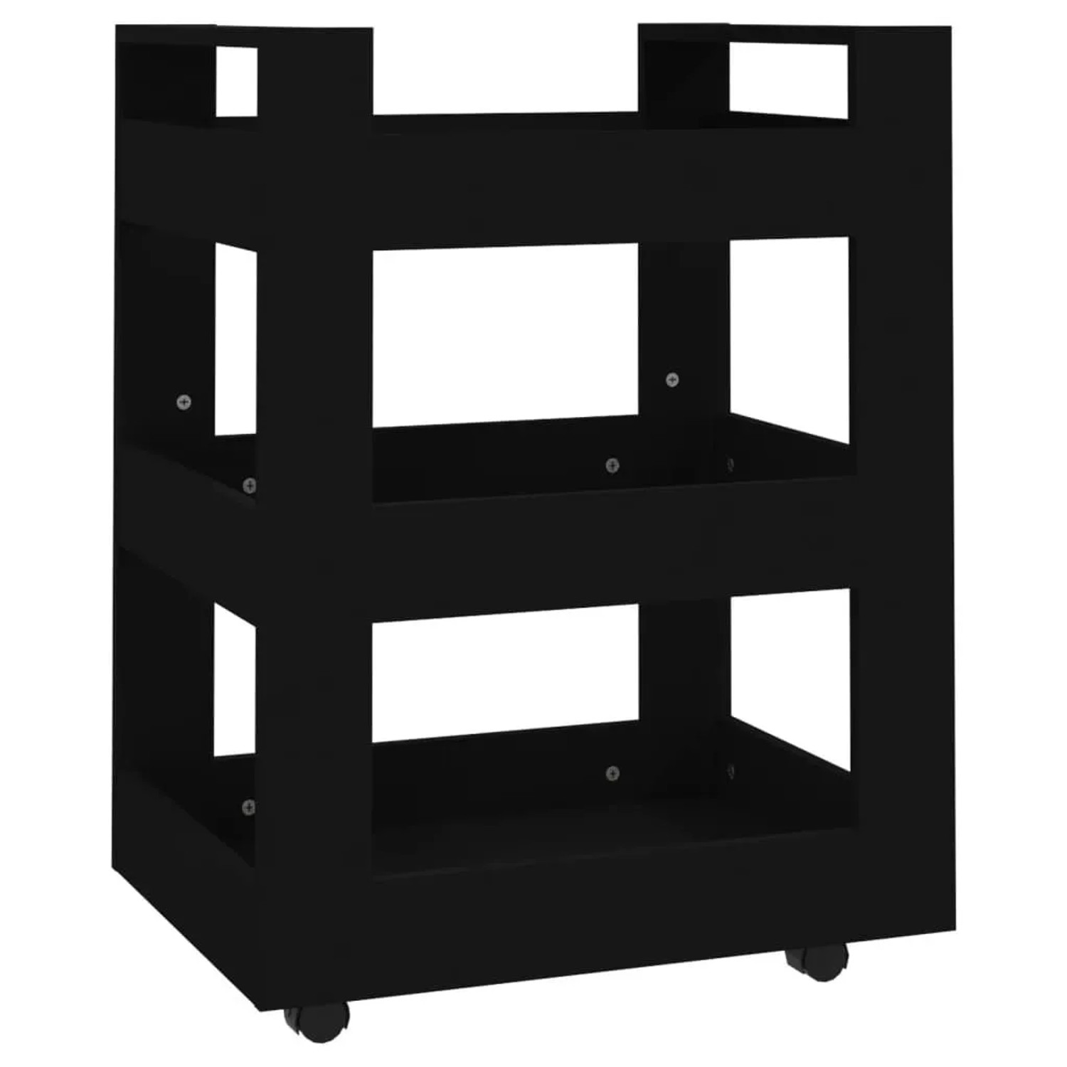 vidaXL Küchenwagen Schwarz 60x45x80 cm Holzwerkstoff 816817