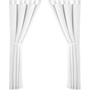 Bestlivings Dekoschals Ellen, 2er Set, weiß, mit Schlaufe, Raffhalter und Haken, 140x175 cm.