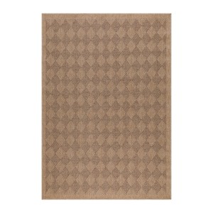 Ayyildiz Outdoor-Teppich Dhaka, 120x170 cm, schwarz mit Rautenmuster, wetterfest.