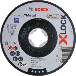 Bosch X-Lock Trennscheibe Expert für Metall, Ø 125mm. Zubehör für Winkelschleifer.