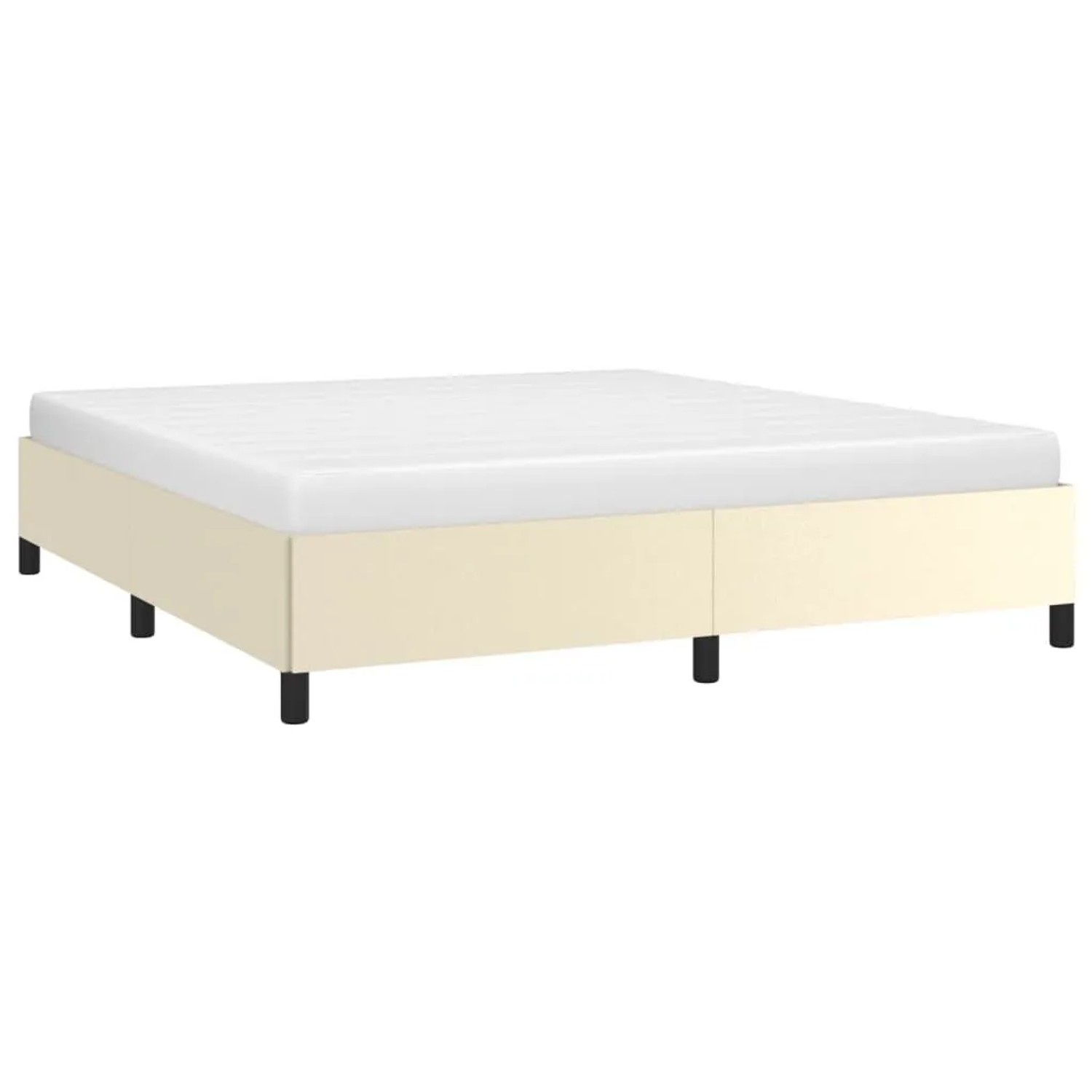vidaXL Bettgestell Creme 160x200 cm Kunstleder 347259