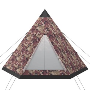 vidaXL Zelt für 4 Personen in Mehrfarbig mit Tarnmuster, Camping & Outdoor.