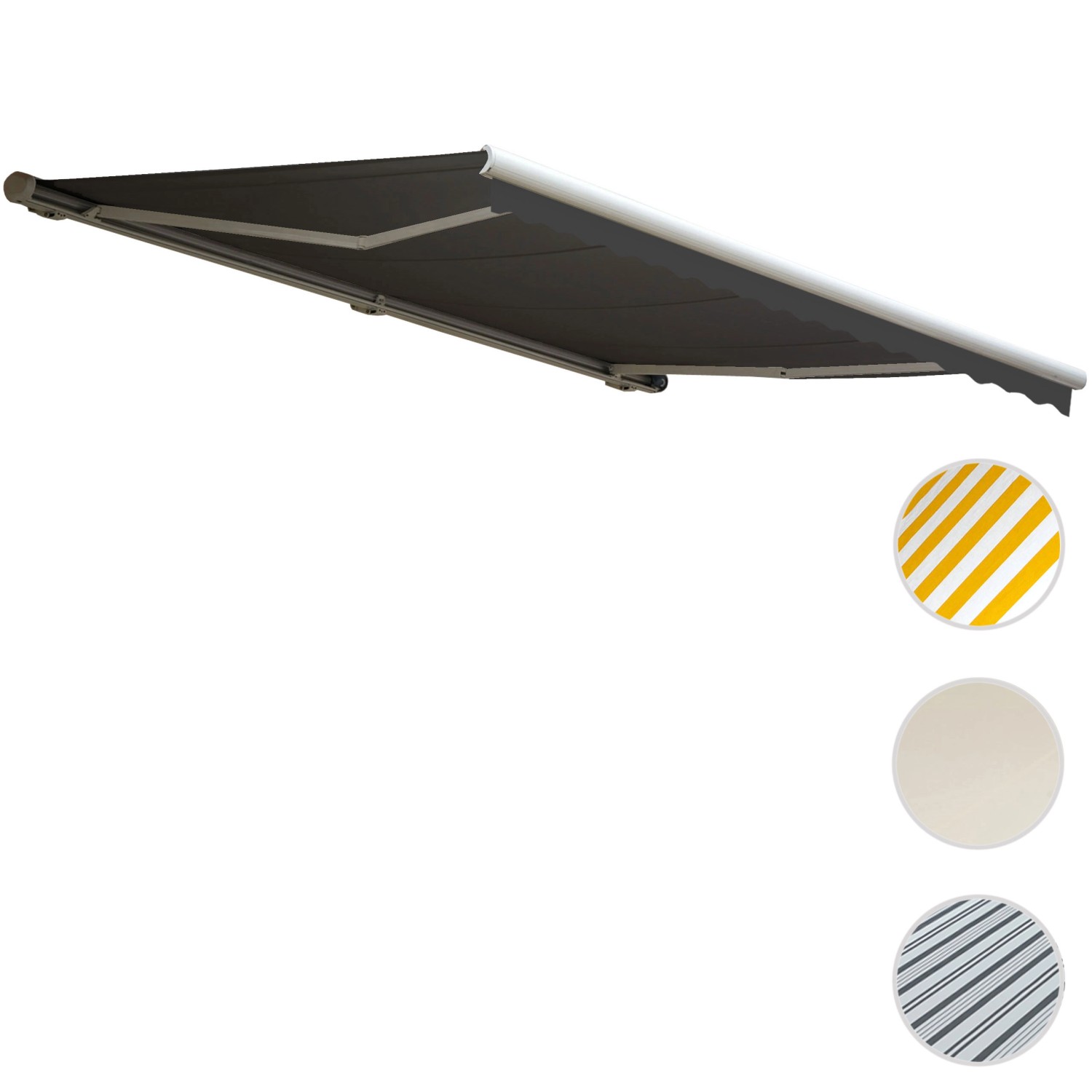 MCW KassettenMarkise H122 mit Volant 4x3m Polyester Anthrazit kaufen