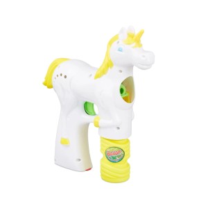 Relaxdays Einhorn Seifenblasenpistole Kunststoff Weiß LED Batteriebetrieben 21 cm x 5,5 cm x 18 cm 0,2 kg