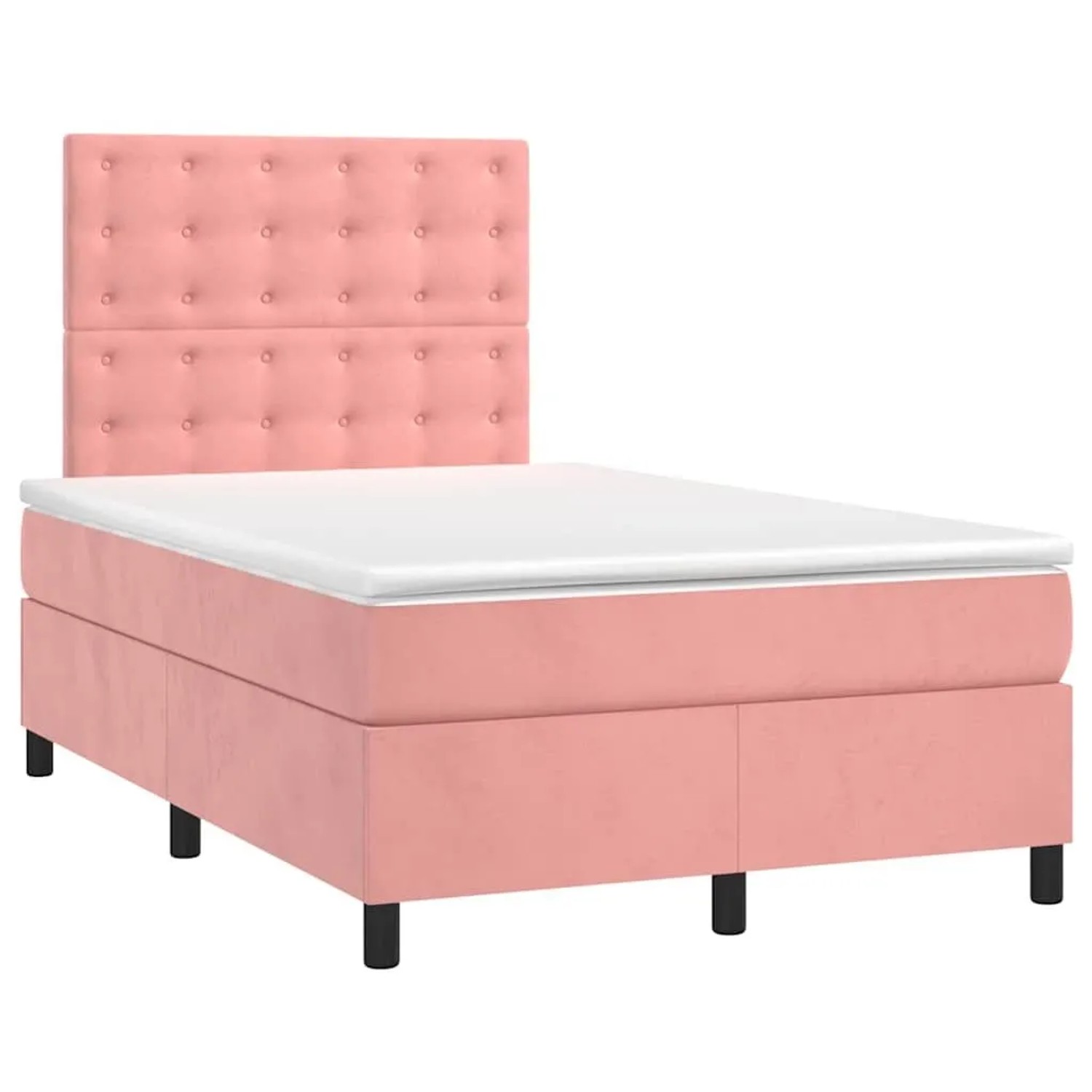 vidaXL Boxspringbett mit Matratze & LED Rosa 120x190 cm Samt 3270340 günstig online kaufen