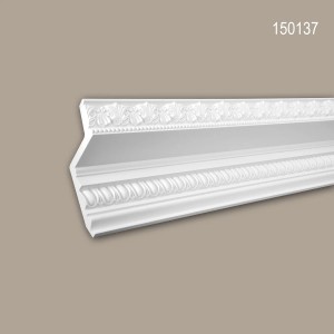PROFHOME Eckleiste 150137, 8 m Set, weiße Stuckleiste für Paneele, Detailansicht.