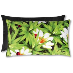 Bestlivings Kissenhülle Picknick 30x50 cm mit Füllung, Gänseblümchen-Motiv und Marienkäfer.