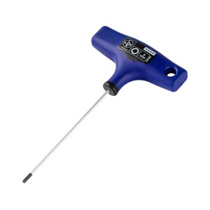 LUX T-Griff Stiftschlüssel 3 mm, Innensechskant Schlüssel mit blauem Comfort Griff.