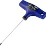 LUX T-Griff Stiftschlüssel 3 mm, Innensechskant Schlüssel mit blauem Comfort Griff.