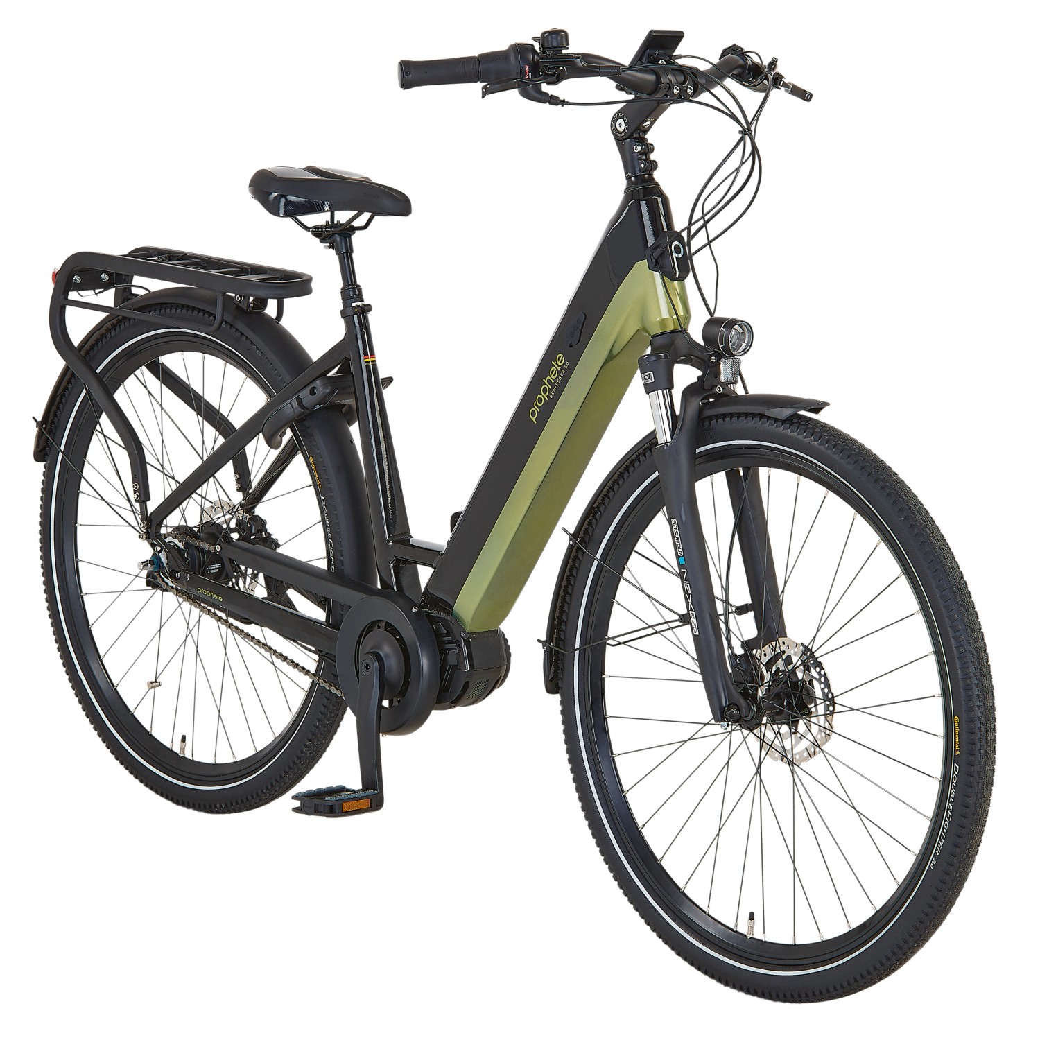 Prophete City E-Bike Geniesser 5.0 Damen 48 V Schwarz-Silbergrün 28 Zoll