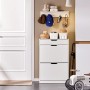 SoBuy Schuhkipper mit 2 Klappen Schuhschrank mit 4 Ablageflächen Weiß FSR180-W_2