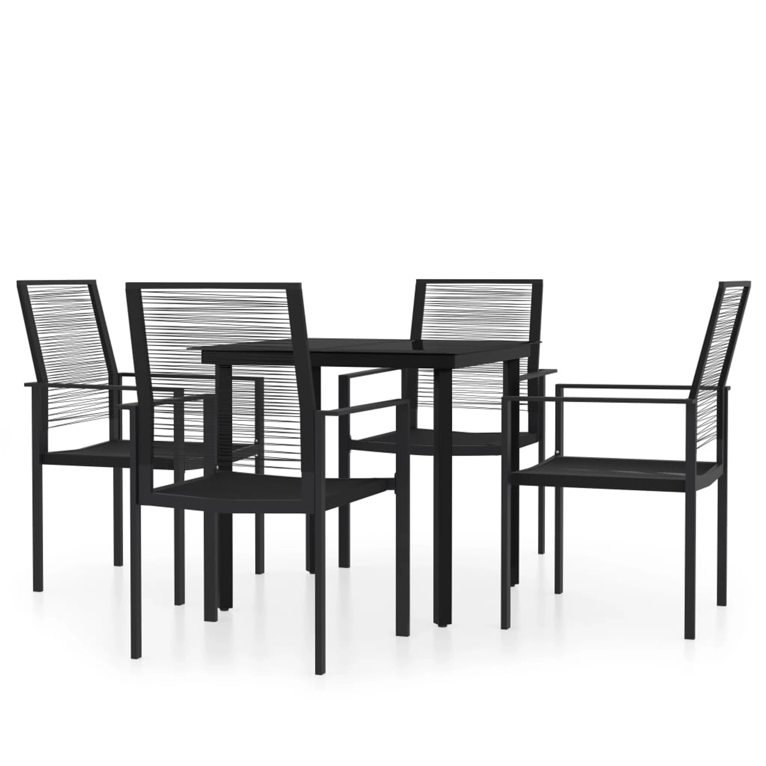 vidaXL 5-Tlg Garten-Essgruppe Schwarz 3099198
