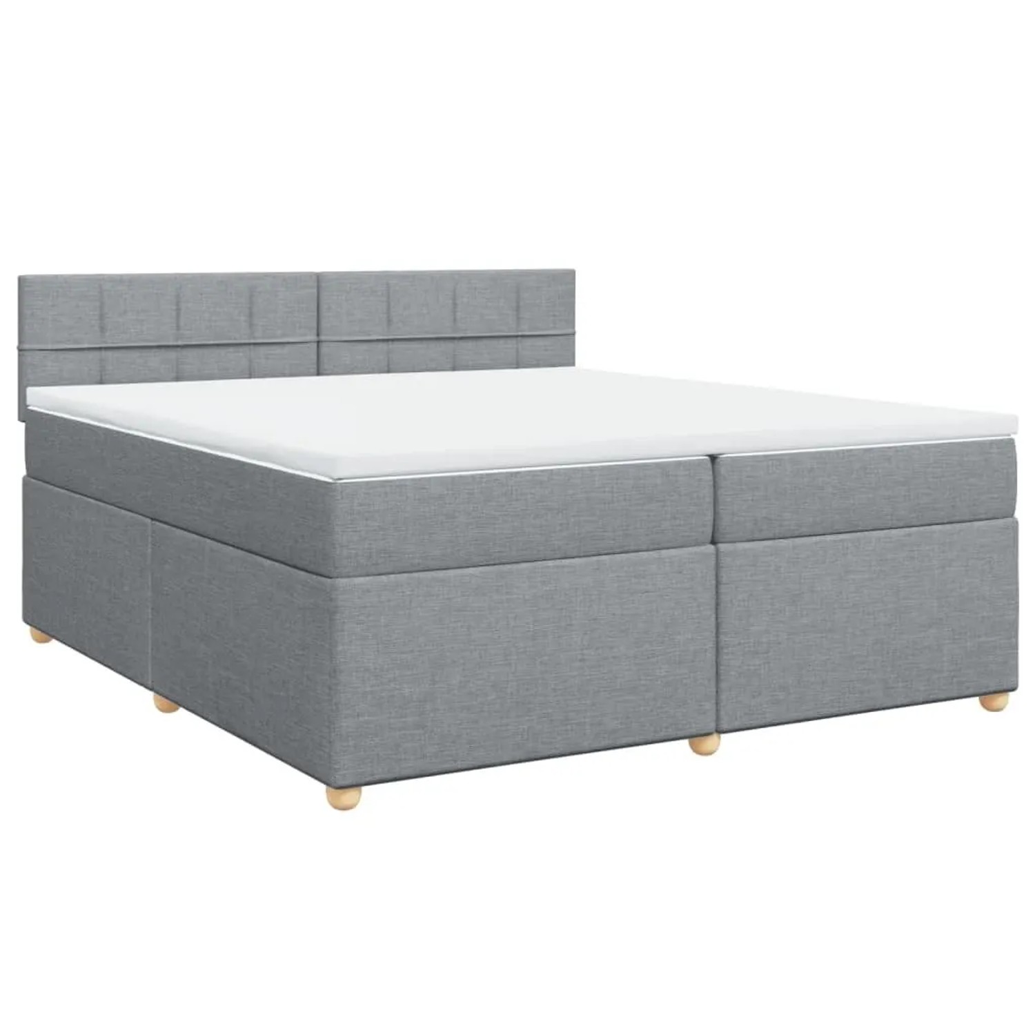 vidaXL Boxspringbett mit Matratze Hellgrau 200x200 cm Stoff 3286787 günstig online kaufen