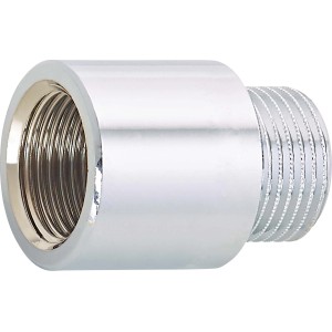 Verchromte Hahnverlängerung aus Messing, 14,9 mm x 16,7 mm, 20 mm lang.