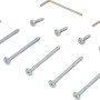 Montageset für Glendale Gartenbank, 12-teilig, mit Schrauben und Inbusschlüssel.