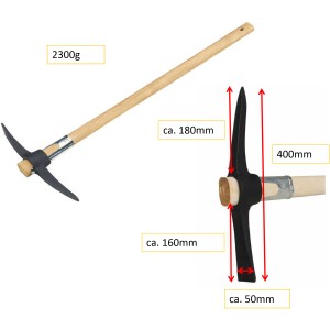 LUX Kreuzhacke Comfort mit Stiel (900mm) zum Lösen von hartem Erdreich.