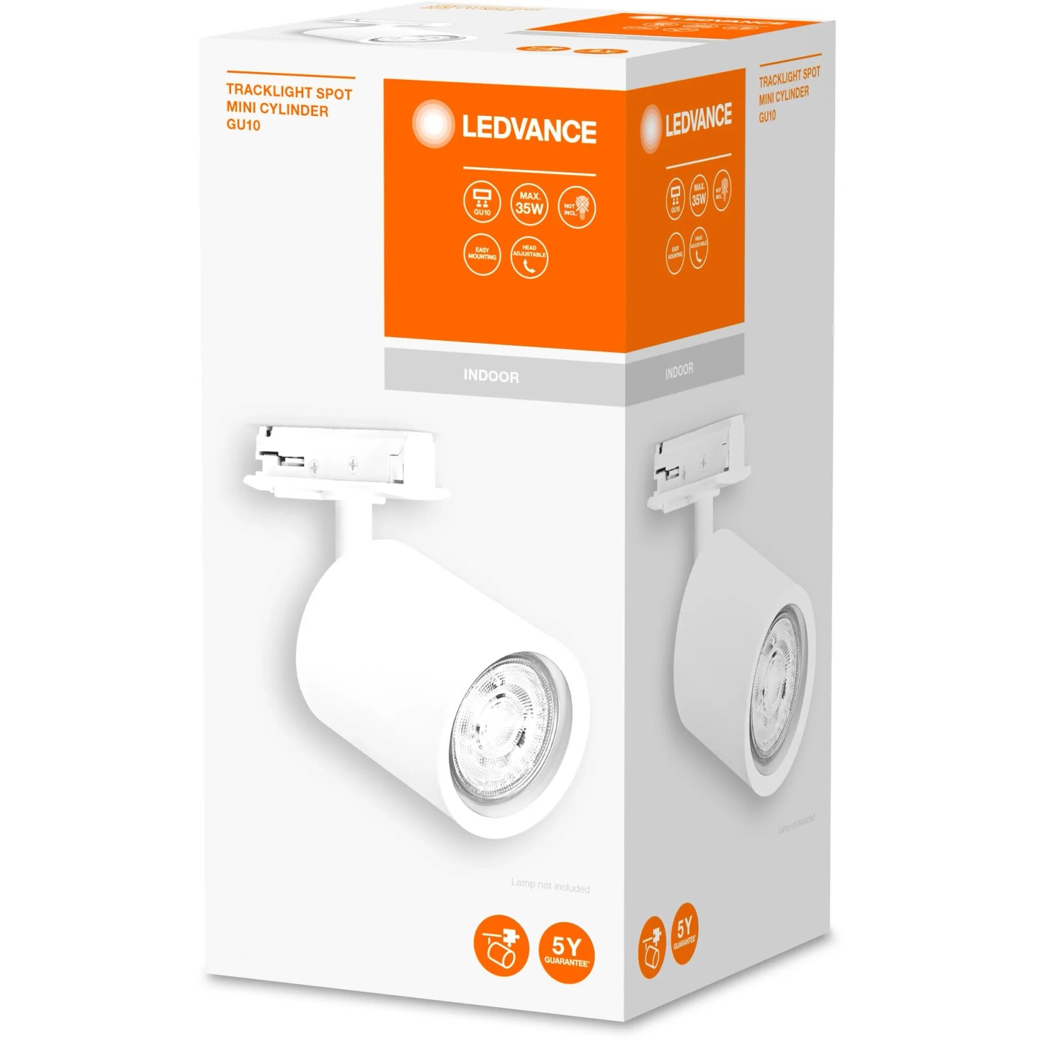 Verpackung des weißen Ledvance Schienensystem Spots Stelle Mini Cylinder, 13,5 cm.