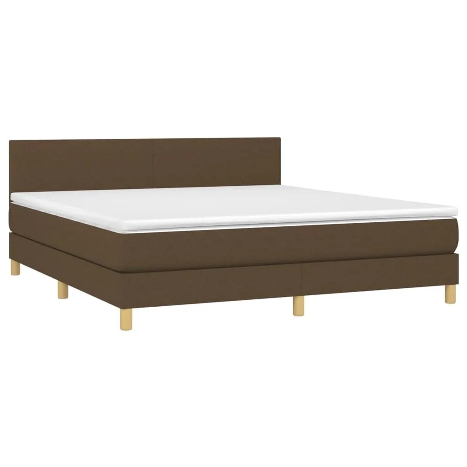vidaXL Boxspringbett mit Matratze & LED Dunkelbraun 160x200 cm Stoff 313356 günstig online kaufen