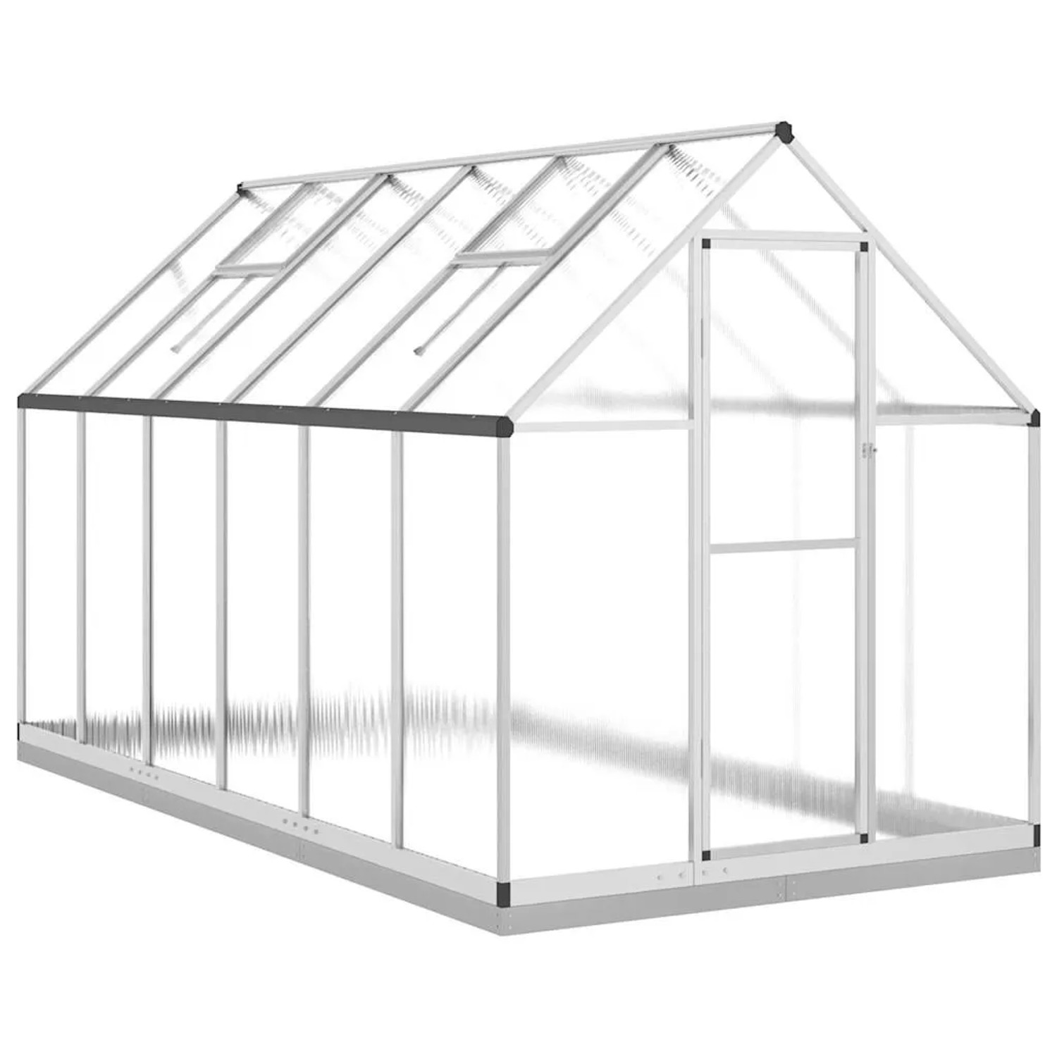 Furnicato Gewächshaus Mit Fundamentrahmen Silber 334x169x202cm Aluminimum
