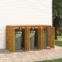 vidaXL Mülltonnenbox für 3 Tonnen aus Akazienholz im Garten. Sichtschutz und Ordnungssystem.