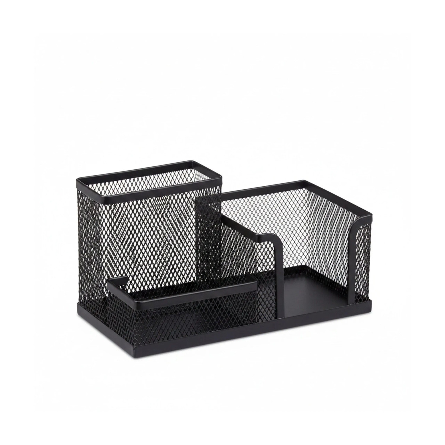 Relaxdays Stiftehalter Metall Schwarz mit Zettelhalter 10 cm x 18,5 cm x 9,5 cm