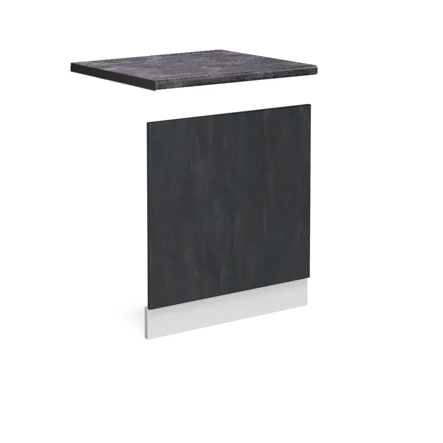 Vicco Frontblende R-Line Geschirrspüler Fronttür Schwarz Beton Weiß 60 cm AP Anthrazit