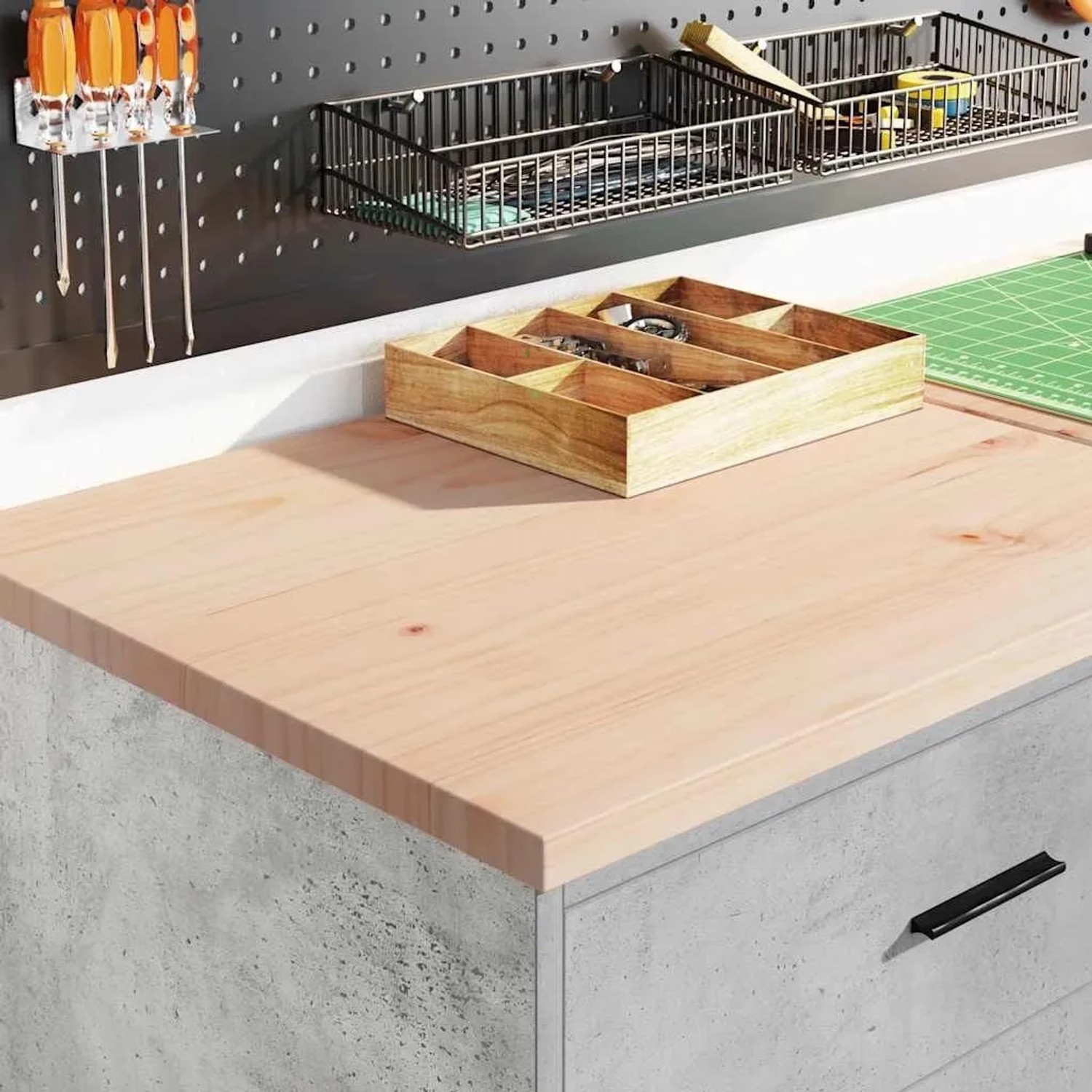vidaXL Garagen-Aufbewahrungsschrank Betongrau Massivholz Kiefer 860601_3