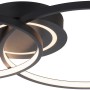 Moderne LED-Deckenleuchte Asmina in Schwarz mit verschlungenen Ringen, 69x55 cm.