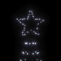 LED-Weihnachtsbaum in Kegelform mit kaltweißen Lichtern und Sternspitze.