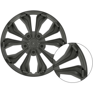 Cartrend Radzierblende Daytona, 15 Zoll, schwarz-silber, 4er-Set für Außenausstattung.