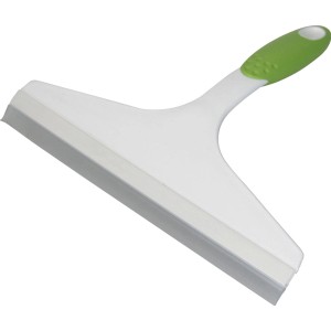 OBI Duschabzieher in Grün-Weiß für die Reinigung der Duschkabine.